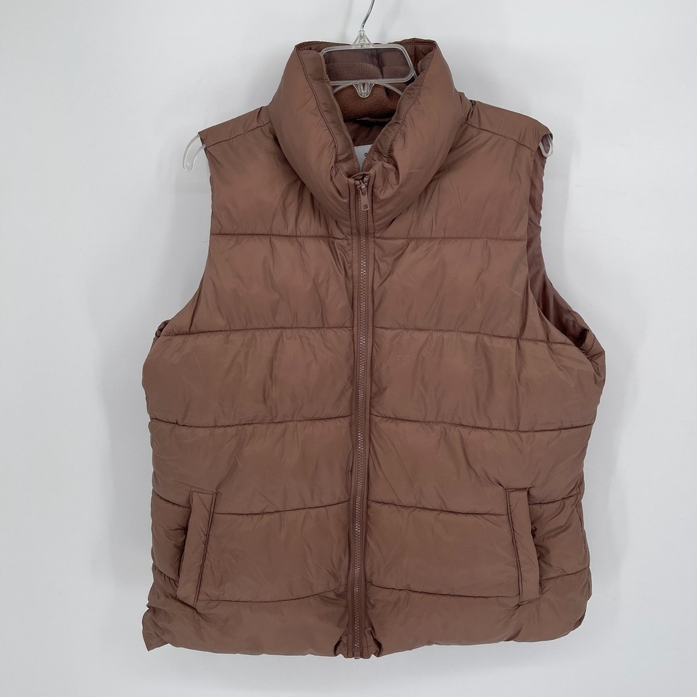 Old Navy Women's Brown Quilted Puffer Vest Size XL
